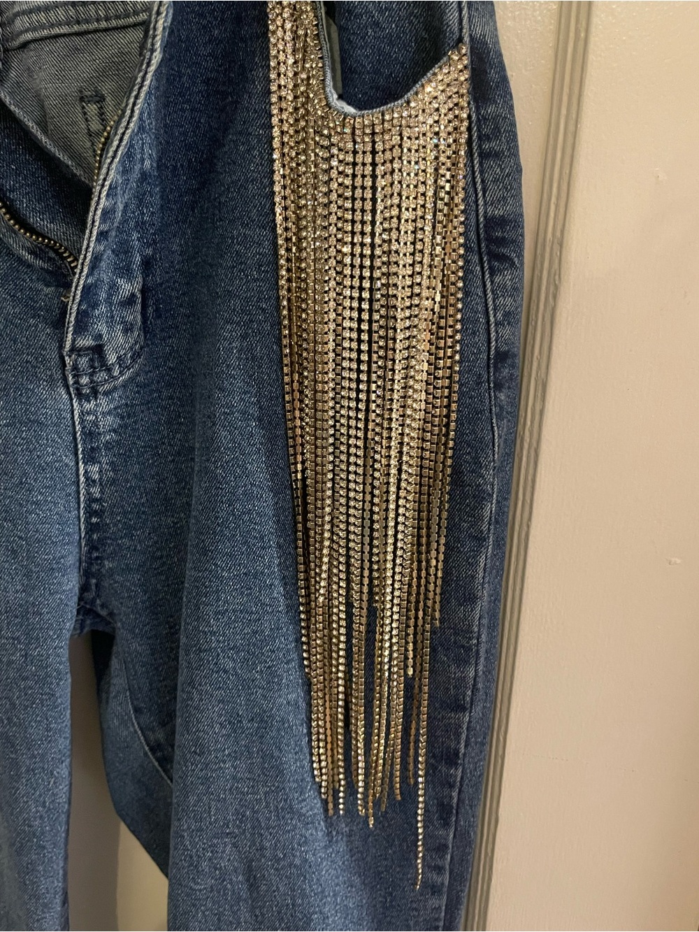 AKIRA High Rise Rhinestone Skinny Jeans - Picture 5 of 8